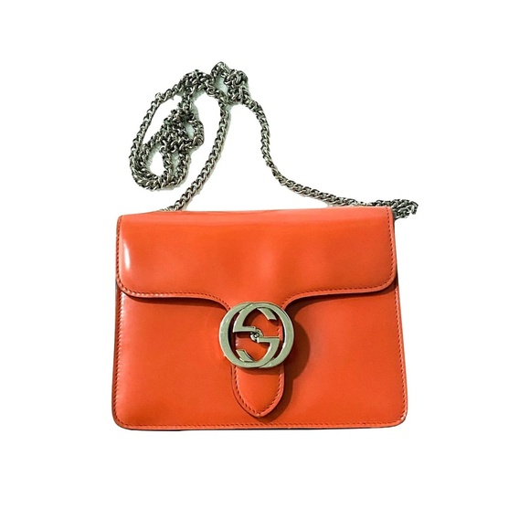 Vintage Orange Gucci Leather Bag - Picture 3 of 7